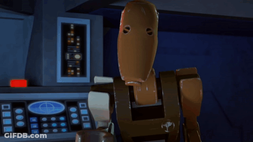 Cartoon Character Standing Before Sorry Panel GIF
