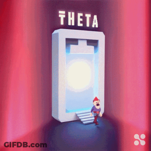 Cartoon Character Standing Before Theta Sign GIF