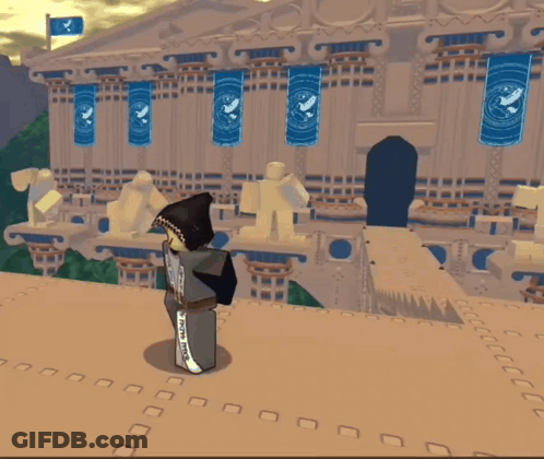 Cartoon Character Standing Before United Nations Banners GIF