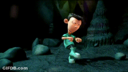 Cartoon Character Standing In Cave GIF