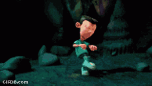 Cartoon Character Standing In Cave GIF