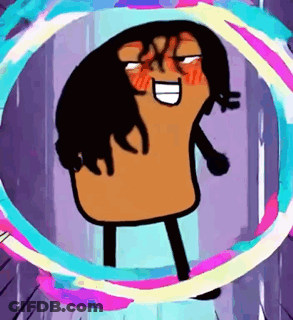 Cartoon Character Standing In Circle With Hula Hoop GIF