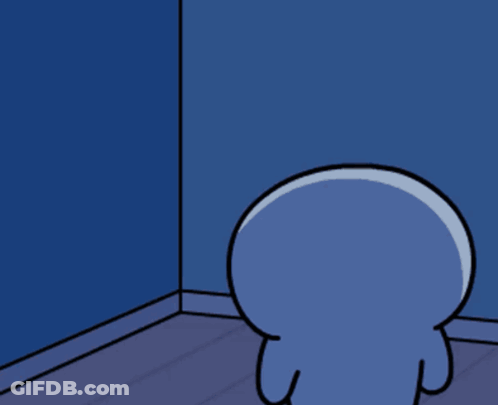 Cartoon Character Standing In Corner GIF