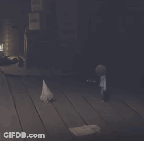 Cartoon Character Standing In Dark Room With Lantern GIF