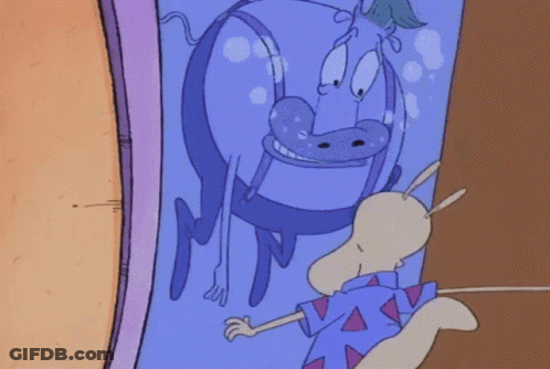 Cartoon Character Standing In Doorway GIF