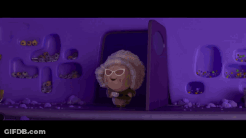 Cartoon Character Standing In Doorway Holding Cup GIF