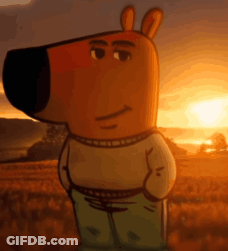 Cartoon Character Standing In Field GIF