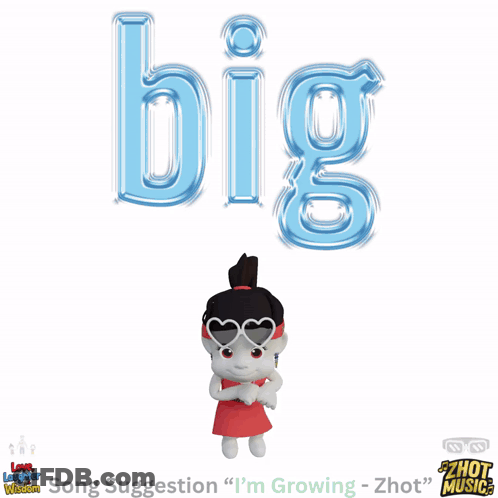 Cartoon Character Standing In Front Of Big Balloon GIF