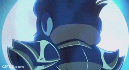 Cartoon Character Standing In Front Of Blue Background GIF