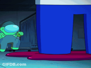 Cartoon Character Standing In Front Of Blue Container GIF