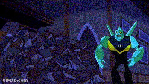 Cartoon Character Standing In Front Of Boxes GIF