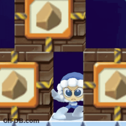 Cartoon Character Standing In Front Of Brick Wall GIF