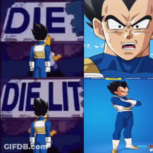 Cartoon Character Standing In Front Of Die Die Lit Sign GIF