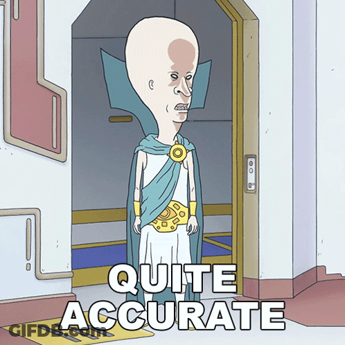 Cartoon Character Standing In Front Of Door Saying Quite Accurate GIF