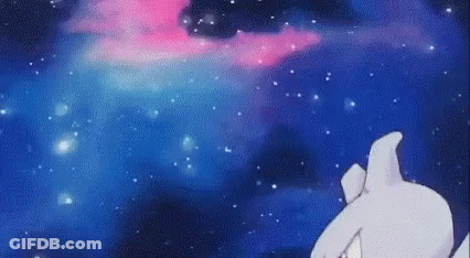 Cartoon Character Standing In Front Of Galaxy GIF