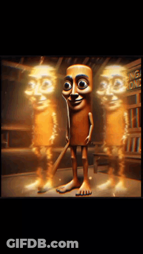 Cartoon Character Standing In Front Of Hong Kong Sign GIF