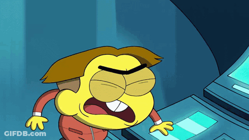 Cartoon Character Standing In Front Of Machine With N GIF
