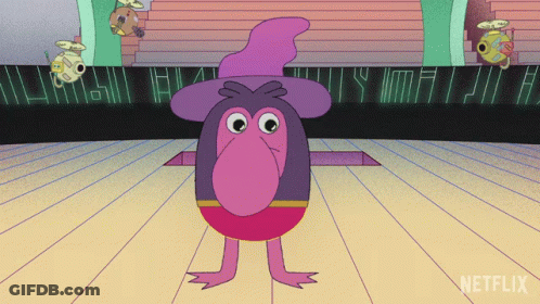 Cartoon Character Standing In Front Of Netflix Sign GIF
