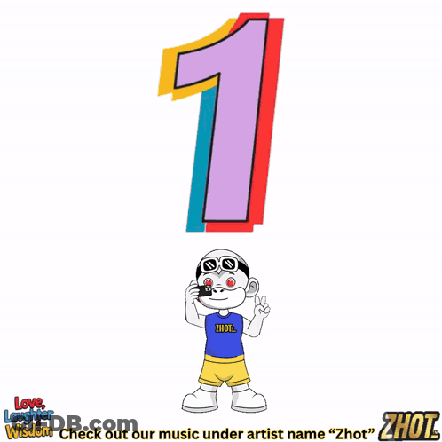 Cartoon Character Standing In Front Of Number One GIF