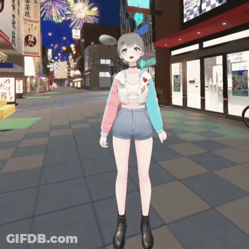 Cartoon Character Standing In Front Of Oishi Sign GIF