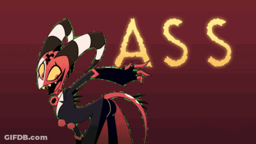 Cartoon Character Standing In Front Of Sign Saying Ass GIF