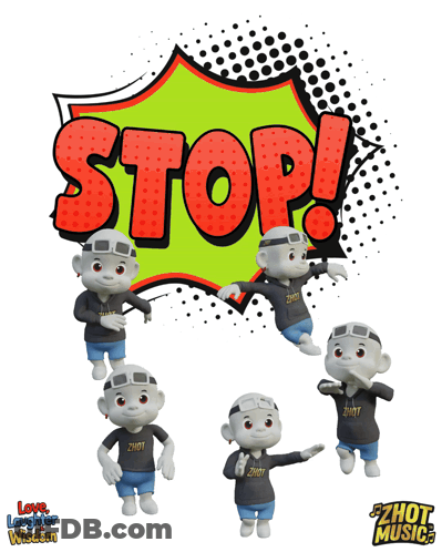 Cartoon Character Standing In Front Of Stop Sign GIF