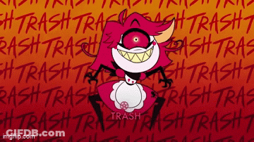 Cartoon Character Standing In Front Of Trash Background GIF