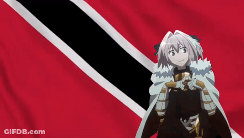Cartoon Character Standing In Front Of Trinidad Flag GIF