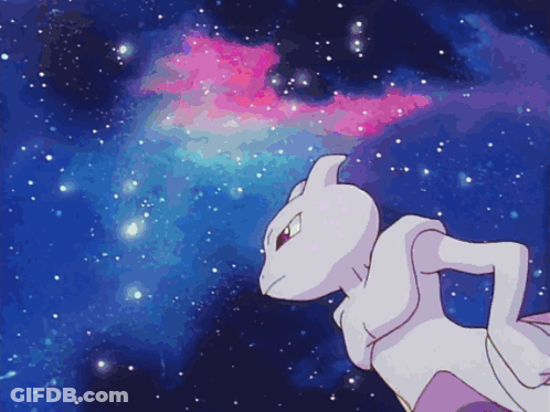 Cartoon Character Standing In Galaxy With Stars GIF