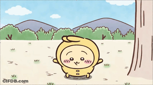 Cartoon Character Standing In Grassy Field GIF