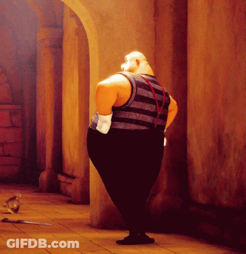 Cartoon Character Standing In Hallway GIF