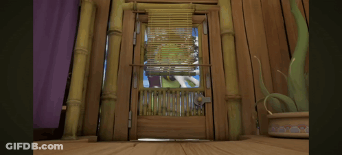 Cartoon Character Standing In Open Doorway GIF