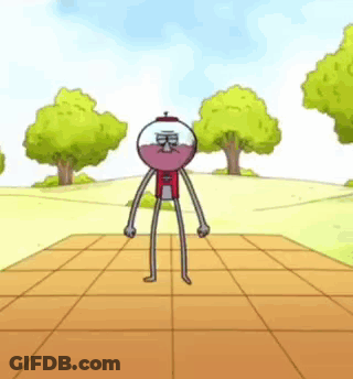 Cartoon Character Standing In Park GIF
