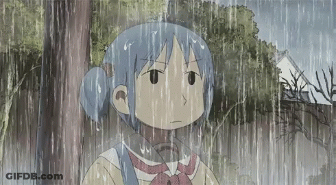 Cartoon Character Standing In Rain GIF