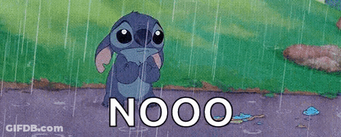 Cartoon Character Standing In Rain Nooo GIF