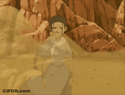 Cartoon Character Standing In Sand With Sword GIF