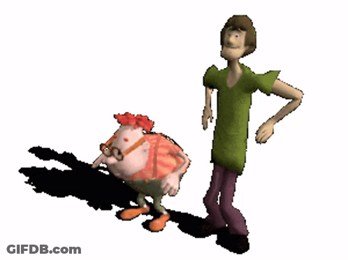 Cartoon Character Standing Next To Another GIF