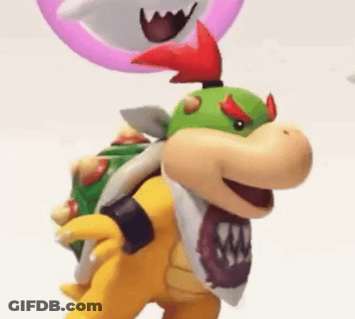 Cartoon Character Standing Next To Balloon GIF