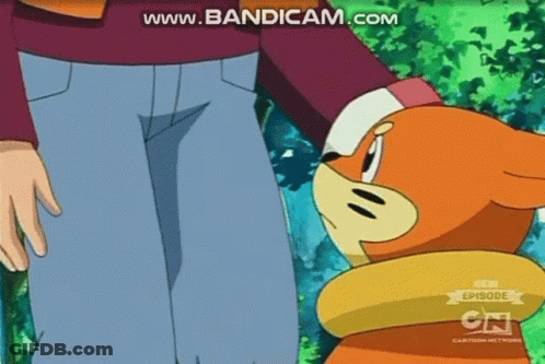 Cartoon Character Standing Next To Person With Bandicam GIF