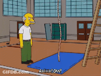 Cartoon Character Standing On Blue Mat Saying Ahhhh Low GIF