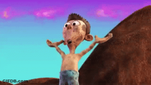 Cartoon Character Standing On Hill GIF