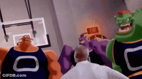 Cartoon Character Standing On Moon Saying Holy Shit GIF