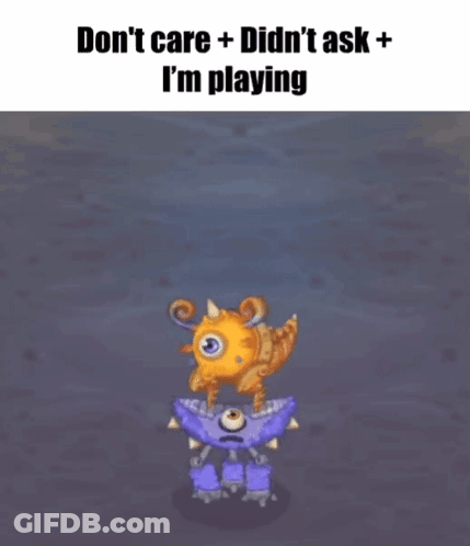 Cartoon Character Standing On Purple Robot GIF