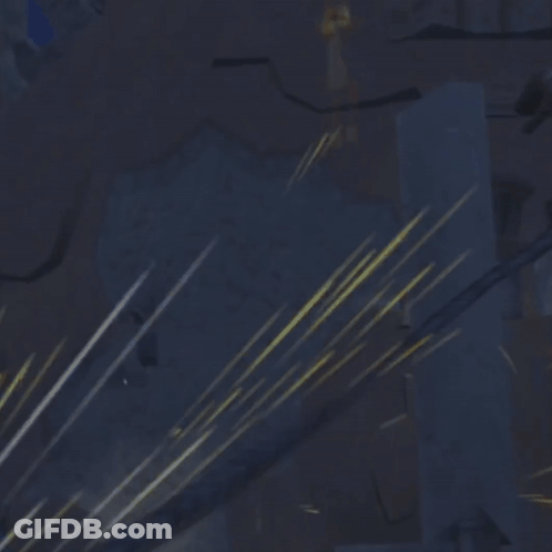 Cartoon Character Standing On Railing In Dark Cave GIF