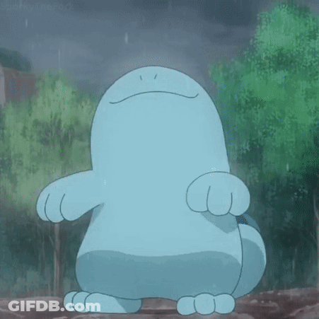 Cartoon Character Standing On Rock With Arms Outstretched GIF