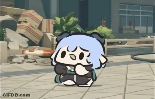 Cartoon Character Standing On Sidewalk With Boxes GIF