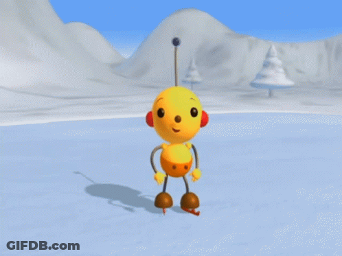 Cartoon Character Standing On Snow GIF