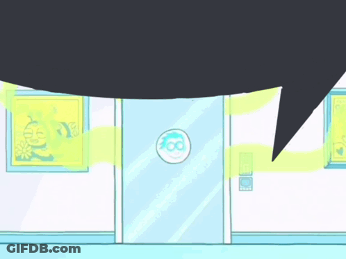 Cartoon Character Standing With Speech Bubble GIF