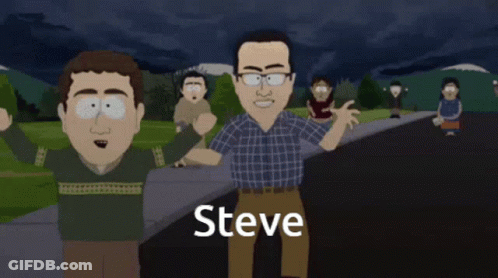 Cartoon Character Steve On Shirt GIF