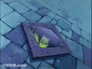 Cartoon Character Sticking Head Out Of Hole In Ground GIF